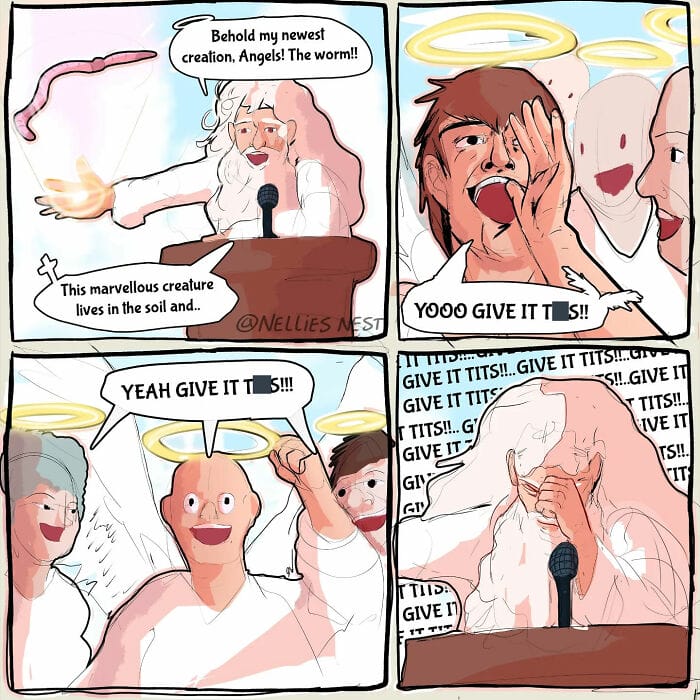 Funny Nellies Nest comics strip about the chaos of moving houses.